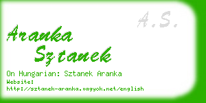 aranka sztanek business card